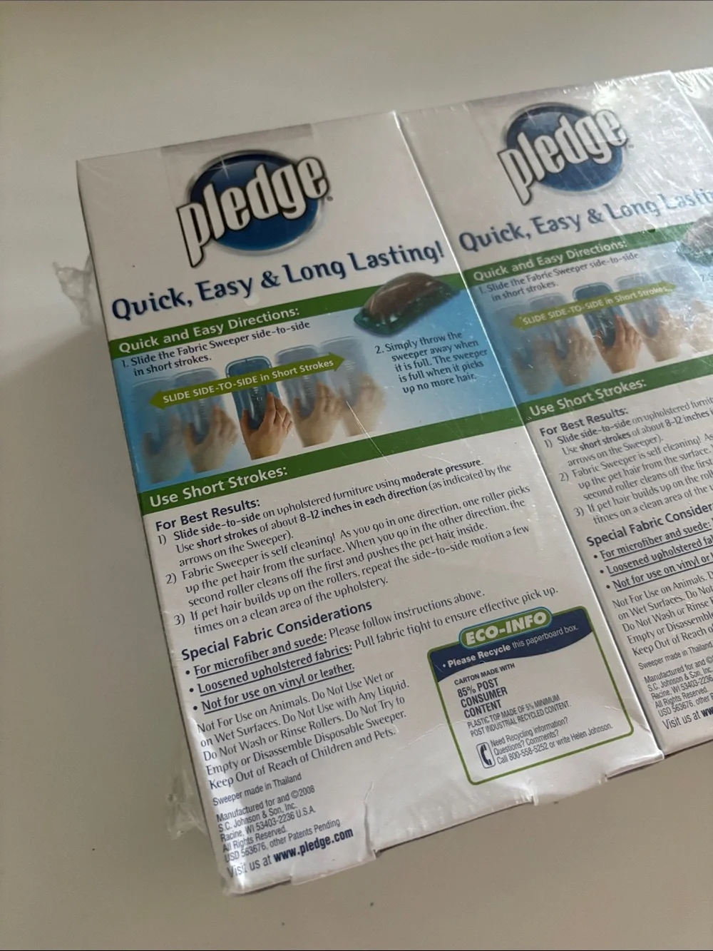Pledge Fabric Sweeper for Pet Hair – 3 pack. Discontinued